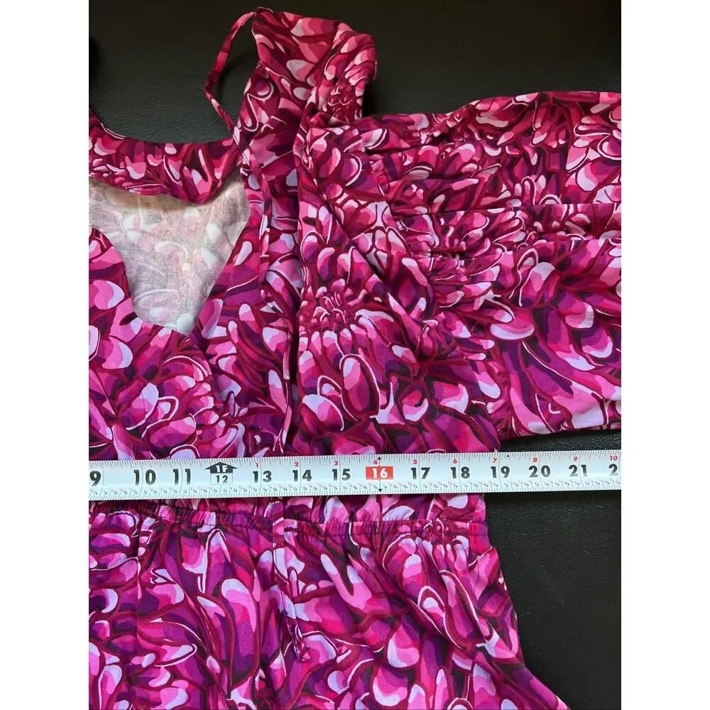 Kika Vargas x Target Blouse XL Pink Floral Bishop Puff Sleeves